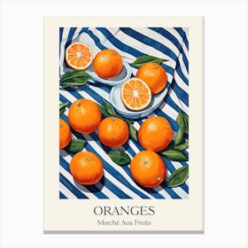 Marche Aux Fruits Oranges Fruit Summer Illustration 3 Canvas Print