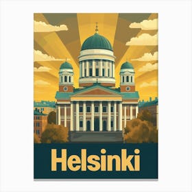 Aihrgdesign A Vintage Travel Poster Of Helsinki Canvas Print