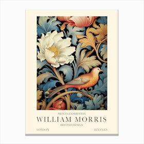 William Morris London Exhibition Poster Bird And Flower Canvas Print