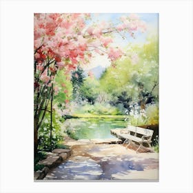 Claude Monet Garden France Watercolour 1 Canvas Print