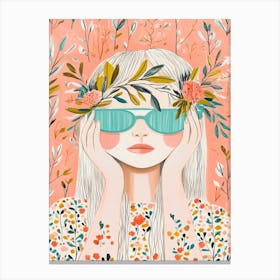 Girl In Sunglasses 3 Canvas Print