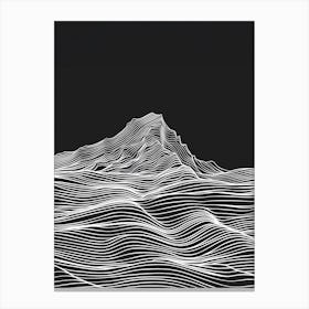 Scafell Mountain Line Drawing 4 Canvas Print