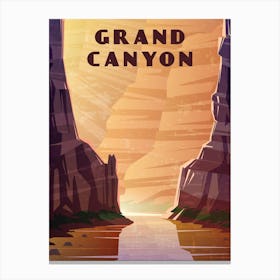 Grand Canyon, USA — Retro travel minimalist poster 2 Canvas Print