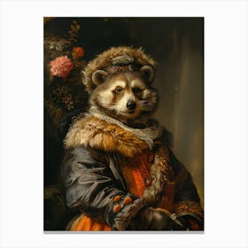 Renaissance Racoon Portrait Canvas Print