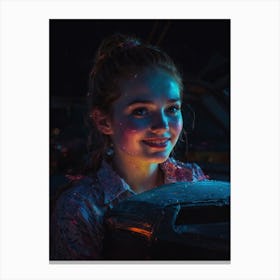 Girl In A Car 1 Canvas Print