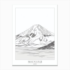Mount Fuji Japan Line Drawing 8 Poster Canvas Print