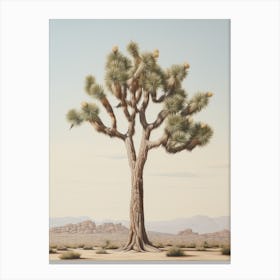  A Classic Oil Painting Of A Joshua Tree Neutral Colour 5 Canvas Print