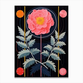 Peony 5 Hilma Af Klint Inspired Flower Illustration Canvas Print