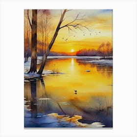 Winter Sunset 2 Canvas Print