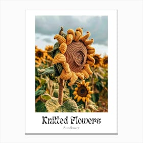 Knitted Flowers Sunflower Canvas Print