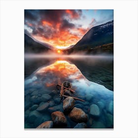 Sunrise Over Lake 1 Canvas Print