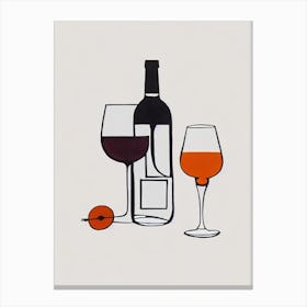 Clover Club Picasso Line Drawing Cocktail Poster Canvas Print