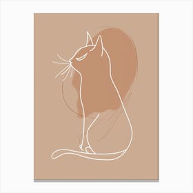 Cat - Boho, Line Art 6 Canvas Print