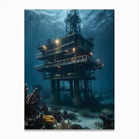 Underwater Oil Rig-Reimagined 4 Canvas Print