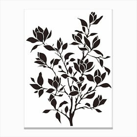 Magnolia Tree Simple Geometric Nature Stencil 3 Canvas Print