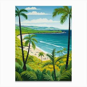 Hapuna Beach, Hawaii, Matisse And Rousseau Style 2 Canvas Print