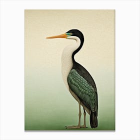 Ohara Koson Inspired Bird Painting Cormorant 1 Canvas Print