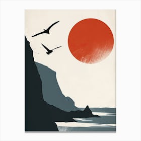 Seagulls At Sunset, Hygge Canvas Print