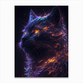 Universe Fire Cat Canvas Print