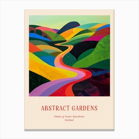 Colourful Gardens Garden Of Cosmic Speculation Scotland 1 Red Poster Canvas Print