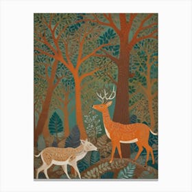 Deer In The Woods 5 Canvas Print