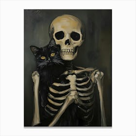 Skeleton Cat Canvas Print