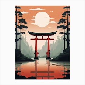 Torii Gates Japanese Illustration 1 Canvas Print