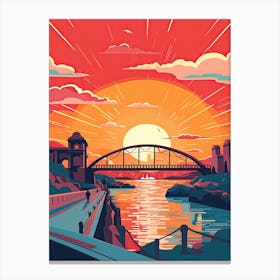 Peace Bridge, Canada, Colourful 4 Canvas Print