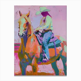 Pink And Orange Cowboy 7 Canvas Print