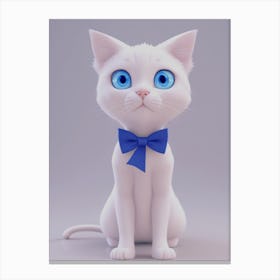 White Cat With Blue Eyes Canvas Print