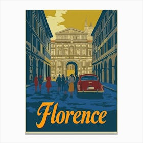 Aihrgdesign A Retro Travel Poster For Florence Featuring The Canvas Print