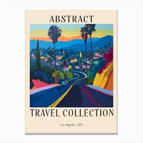 Abstract Travel Collection Poster Los Angeles Usa 1 Canvas Print