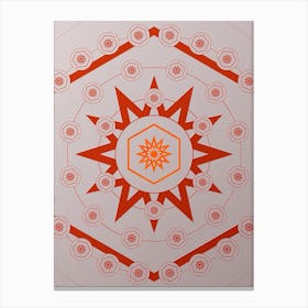 Geometric Glyph Abstract Circle Array in Tomato Red n.0257 Canvas Print