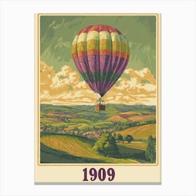 Aihrgdesign A Vintage Travel Poster Of A Hot Air Balloon Floa C9f88beb 0384 43af B66d F0fa99d62836 0 Canvas Print