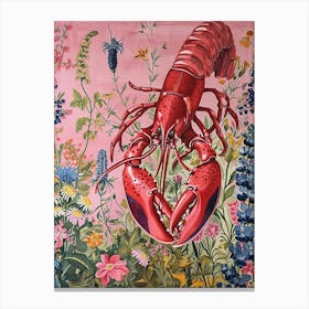 Floral Animal Painting Lobster 3 Canvas Print