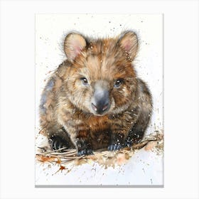 Wombat Pastel Watercolour 1 Canvas Print