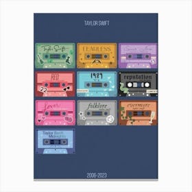 taylor swift album titles Canvas Print