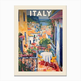 Sorrento Italy 1 Fauvist Painting Travel Poster Canvas Print