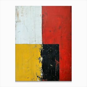 Red, Yellow And Black, Abstract Minimalism, Oil Canvas Print