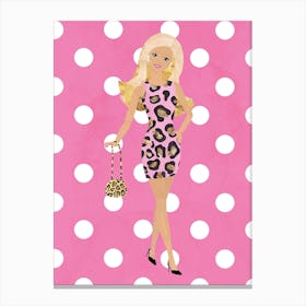 Barbie Polkadot Print Canvas Print