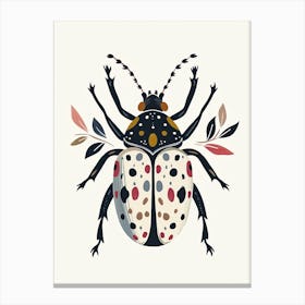 Colourful Insect Illustration Beetle 22 Canvas Print