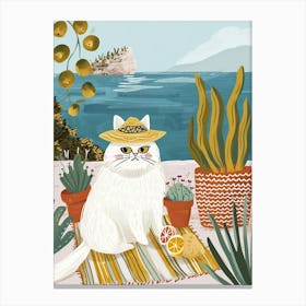 Persian Cat Storybook Illustration 3 Canvas Print