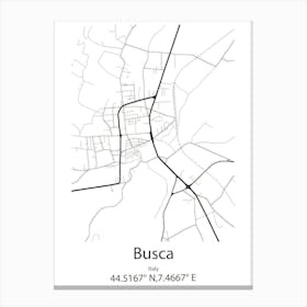 Busca,Italy Minimalist Map Canvas Print