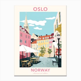 Oslo, Norway, Flat Pastels Tones Illustration 3 Poster Canvas Print