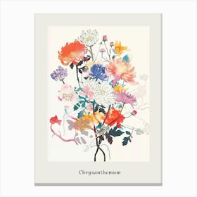 Chrysanthemum 3 Collage Flower Bouquet Poster Canvas Print