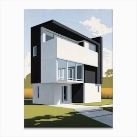 Minimalist Modern House Illustration (15) Canvas Print