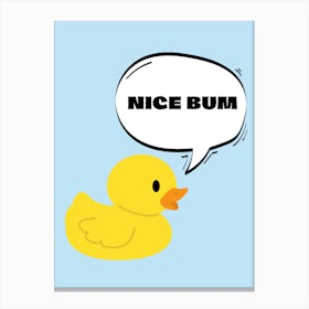 Nice Bum Rubber Duck Funny Bathroom Print Canvas Print