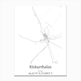 Kiskunhalas,Hungary Minimalist Map Canvas Print