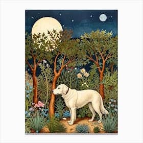 William Morris White Labrador Canvas Print