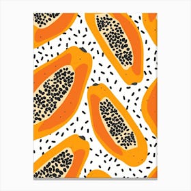 Seamless Pattern With Papaya Canvas Print